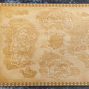 Azeroth aus World of Warcraft - Pandaria - Laser gravierte Karte