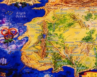 Carte de haute qualité des Westlands - Le monde de la roue du temps par Robert Jordan v2