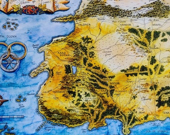 Carte de haute qualité des Westlands - Le monde de la roue du temps par Robert Jordan
