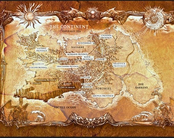 Empyrean Series World Map – Inspired by Fourth Wing & Iron Flame by Rebecca Yarros