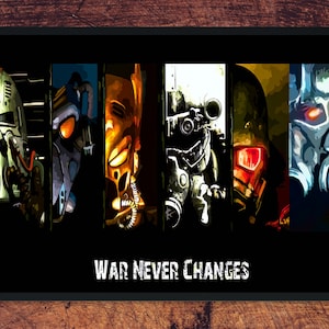 Collageposter Fallout-gameserie – met Fallout, Fallout 2, Fallout Tactics, Fallout 3, Fallout New Vegas, Fallout 4