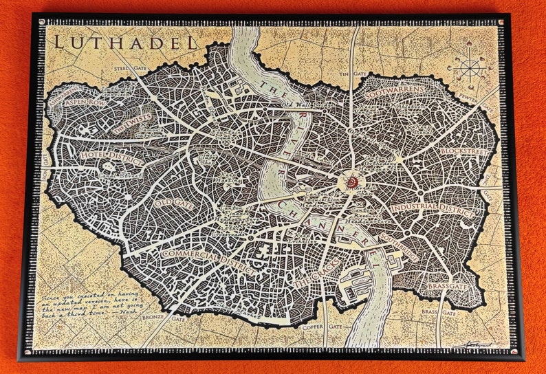 High Quality Print Luthadel Map of Luthadel From Mistborn: the - Etsy
