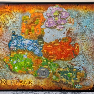 Hochwertige Landkarte der Outlands aus World of Warcraft