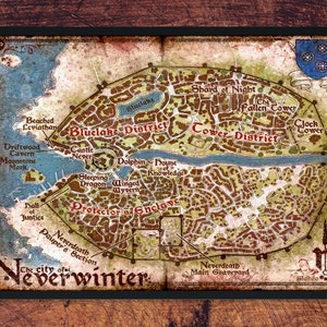 Plan de la ville de Neverwinter : inspiré de Neverwinter Online