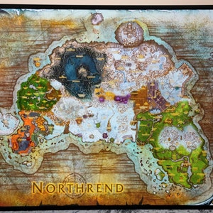 Hoge kwaliteit kaart van de Northrend uit World of Warcraft
