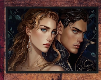 Feyre und Rhysand, Hochwertiges Poster inspiriert von ACOTAR geschrieben von S J Maas