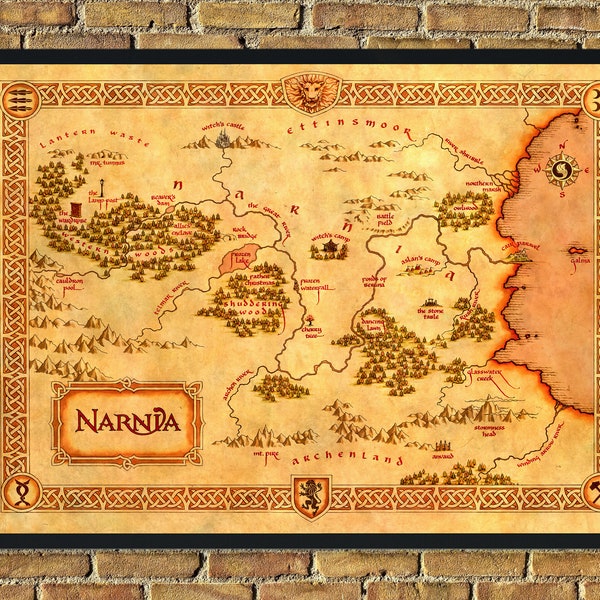 Narnia high quality map from the Chronicles of Narnia series written by C. S. Lewis