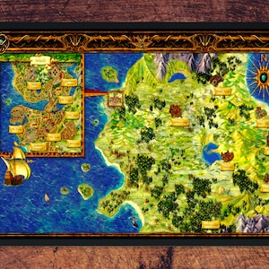 Wereldkaart van hoge kwaliteit van Baldur's Gate 2