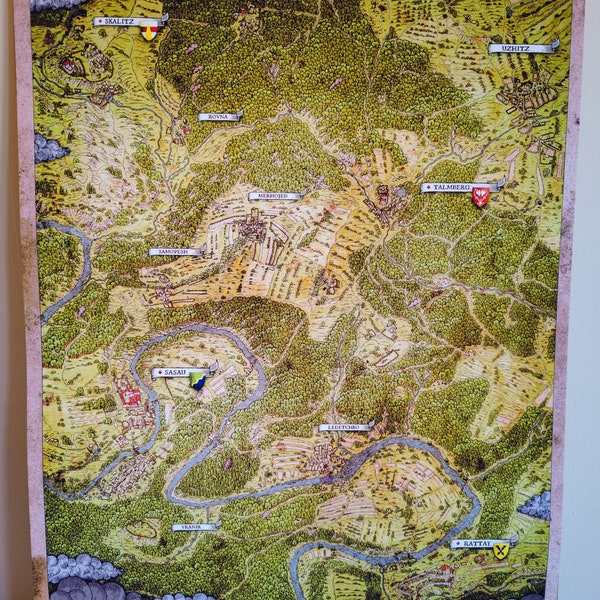 Bohemia map from Kingdom Come Deliverance - High quality print