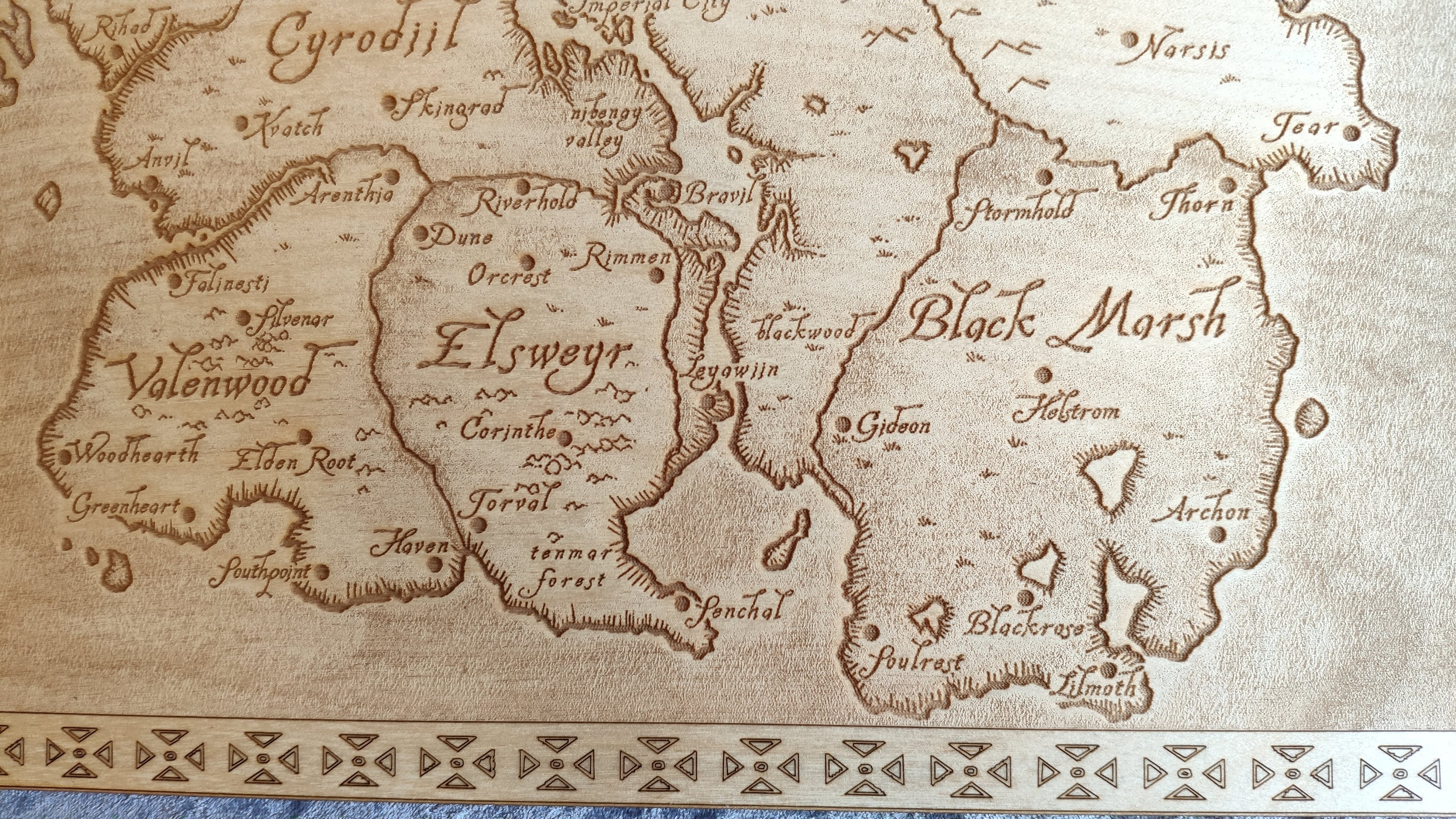 Laser Engraved Map of Tamriel From the Elder Scrolls Online - Etsy