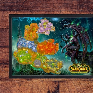 Outlands-kaart uit de Burning Crusade-uitbreiding van World of Warcraft Hoge kwaliteit poster