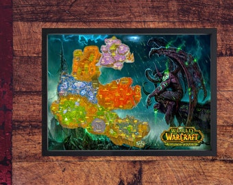 Outlands map from the Burning Crusade expansion of World of Warcraft High quality poster