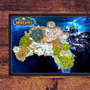 Hochwertiges Poster von der Nordend Karte aus der Wrath of the Lich King Erweiterung von World of Warcraft