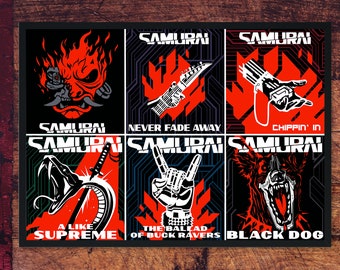SAMURAI Collage Poster – Inspired by Cyberpunk 2077