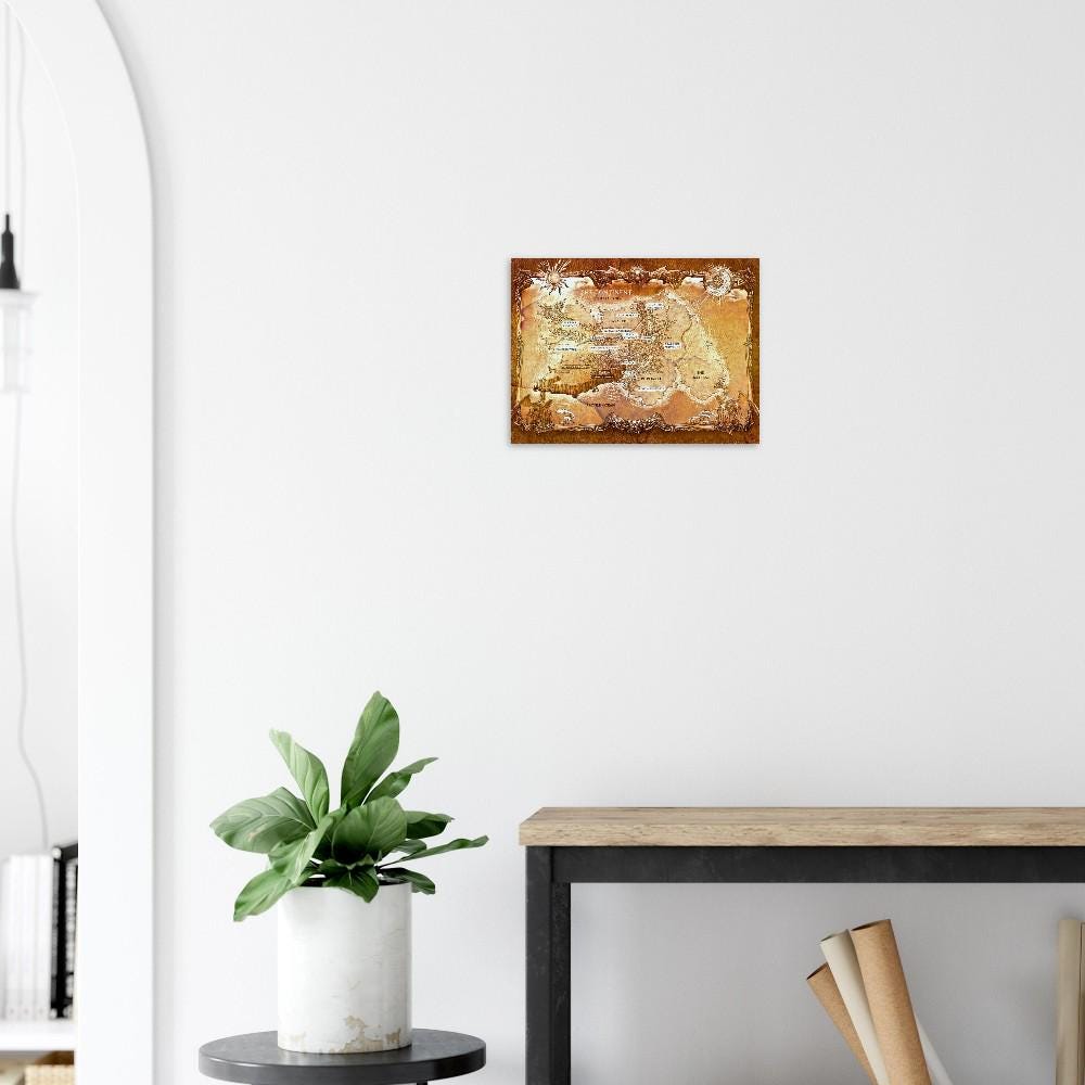 Fourth Wing & Iron Flame World Map Aluminum Print - Rebecca Yarros