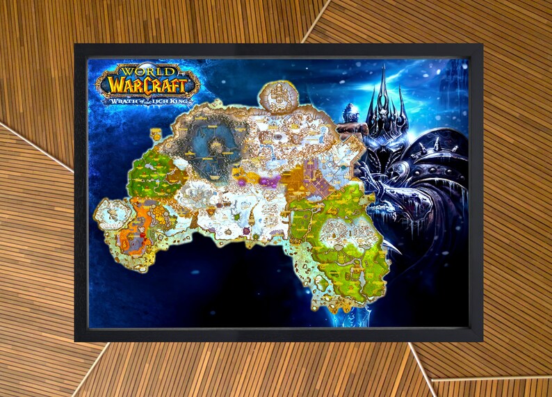 High Quality Poster of the Northrend Map From the Wrath of the Lich ...
