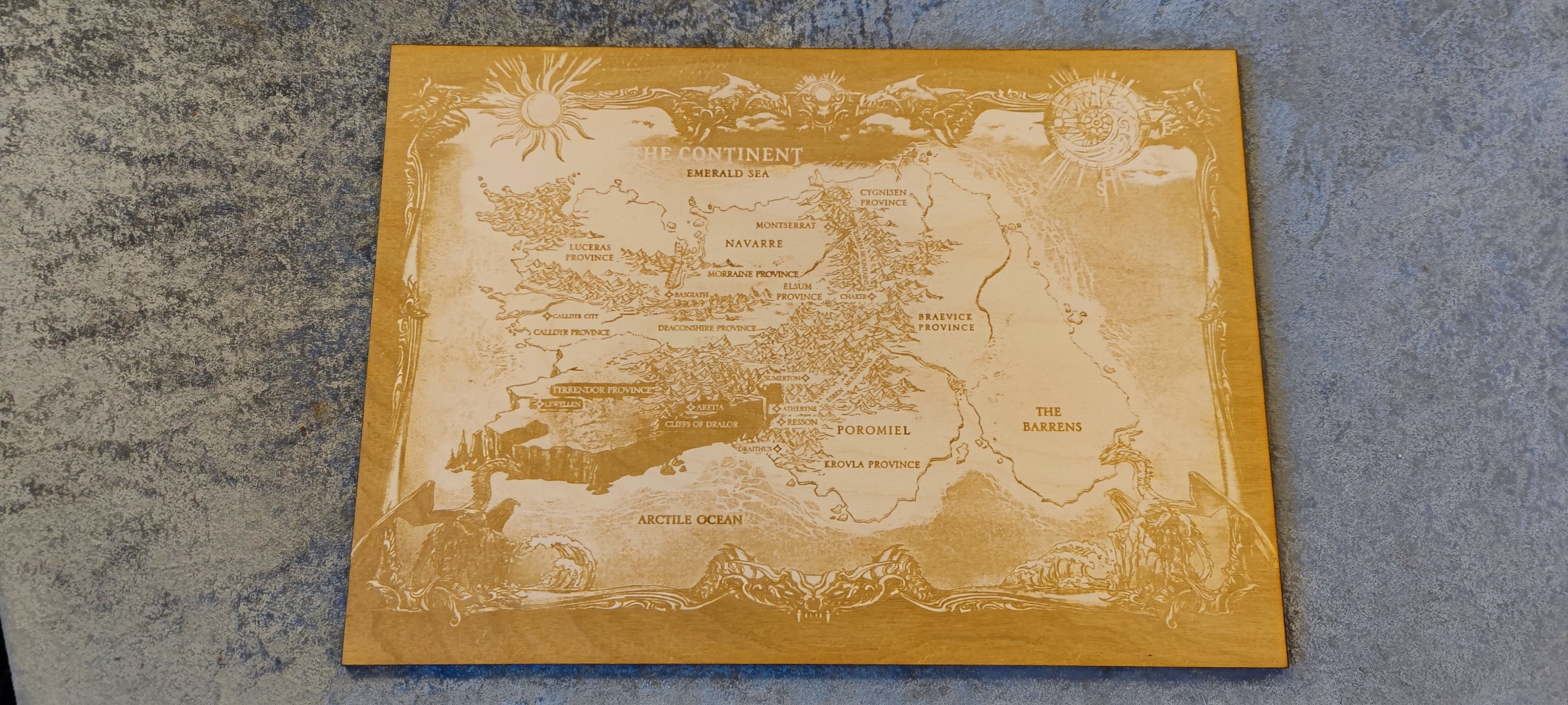 Fourth Wing & Iron Flame Laser Engraved World Map From the