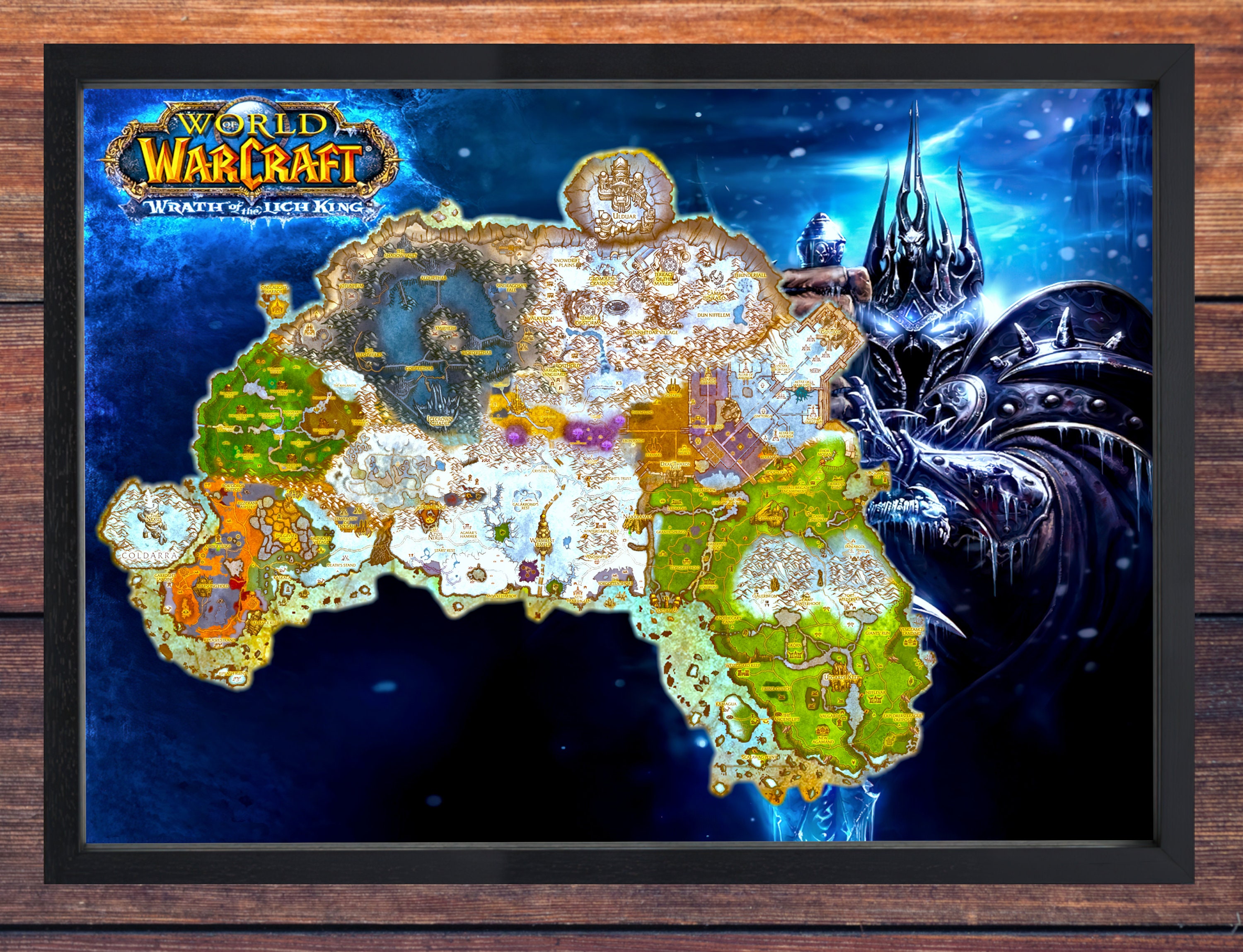 High Quality Poster of the Northrend Map From the Wrath of the Lich ...