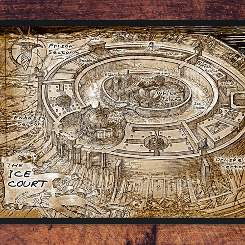 Grishaverse Ice Court high quality map from book written by Leigh Bardugo