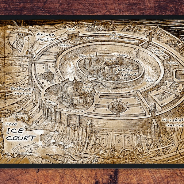 Grishaverse Ice Court high quality map from book written by Leigh Bardugo