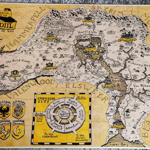 Cyrodiil - Elder Scrolls IV: Oblivion - Mapa con ilustraciones de alta calidad
