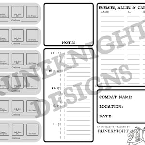 Printable DnD 5e initiative tracker | Dungeons & Dragons