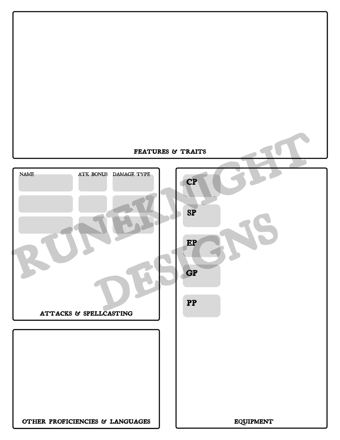Printable Dnd 5e Character Sheet Etsy Printable Dnd 5e Character Sheet Etsy