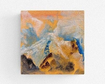 Fine art giclee print "Snowy Mountain" 8"x8" print of original acrylic painting
