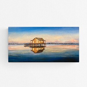 Fine art giclee print &quot;Sunrise on the Bay&quot; 20&quot;x10&quot; print of original acrylic painting