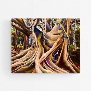 Fine art giclee print &quot;Banyan Tree&quot; 20&quot;x16&quot; print of original acrylic painting