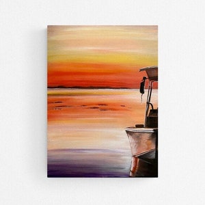 Fine art giclee print &quot;On the Bay&quot; 16&quot;x20&quot; print of original acrylic painting