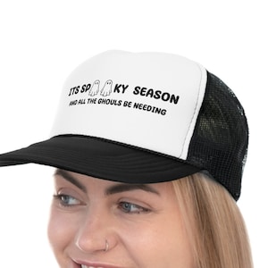 Halloween Trucker Hat, Halloween Hat, 2023 Happy Halloween, Retro Spooky Season, Ghost Hat, Spooky Season, Trucker Hat, Halloween