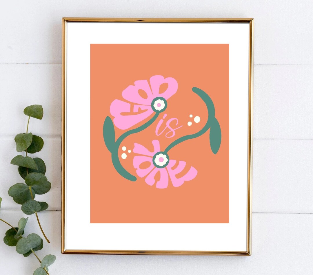God is Good Wall Art Print, Instant Digital Download, Funky Print