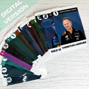 Jeux de 7 familles/Happy Families game/ personnalisé/ F1/ Formule 1/ Edition 2025/ Pilote/ driver/ écurie/ monoplace/ cadeaux/ gift/ cartes