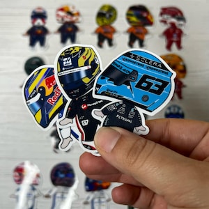 Stickers Mini Pilotes Formule 1 / Formula 1 mini drivers stickers pack / F1 / autocollant / pochette / gift / cadeau