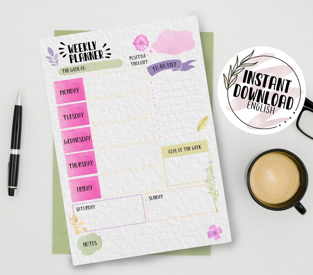 SPRING WEEKLY PLANNER Digital Printable Instant Download - Etsy