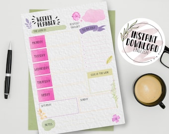 SPRING WEEKLY PLANNER - digital - printable - instant download