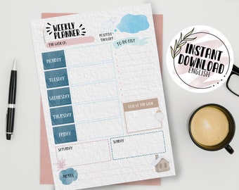 Winter weekly planner - digital - printable - instant download