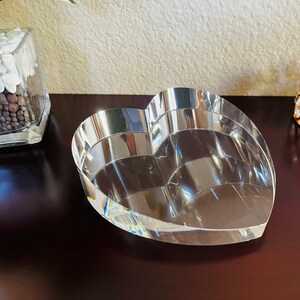 Crystal Heart Gift, Award, Paperweight, Blank or Personalized Engraving. Ideal Gift for loved one, Fundraising, Retirement.