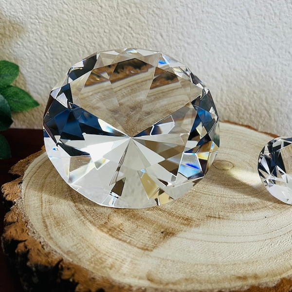 Crystal Diamond Gift, Award, Paperweight, Party Favor, Wedding Favor, Anniversary, Home Decor, 8 Sizes Available, Free layout.