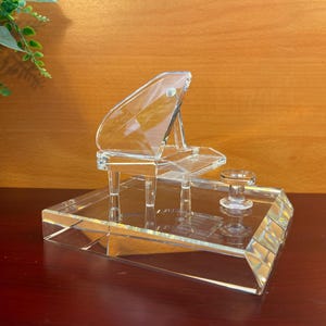 Crystal Piano Figurine, Home or Office Decor, Add Engravable Base to Make It a Personal Gift, Award or Trophy for Piano or Music Schools.