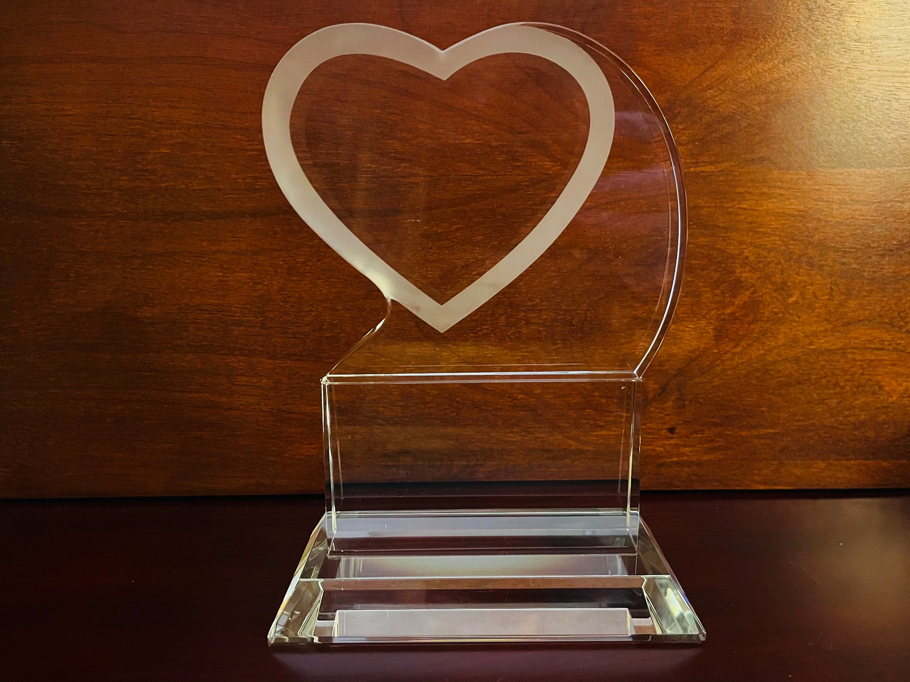 Acrylic Heart Paperweight Award