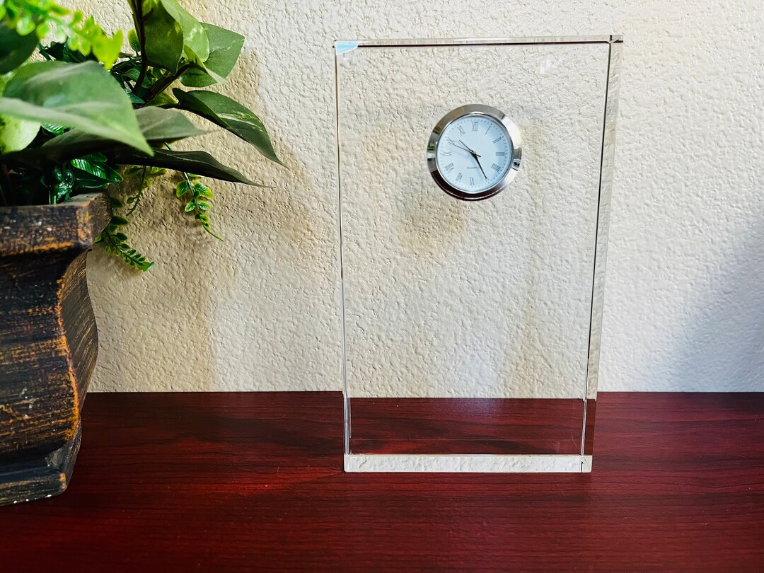 Vertical Clock Ruler Crystal Classic Vertical Clock, Blank or Engraved. 4 Sizes Available ...