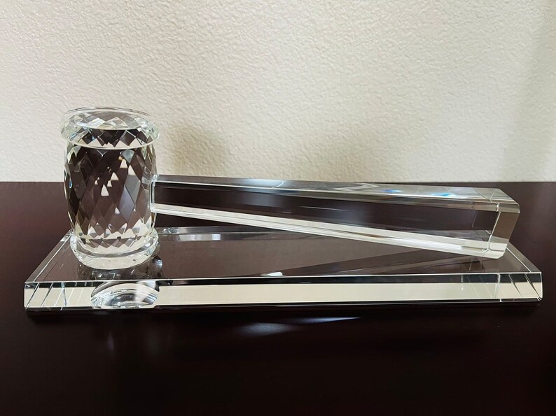 Personalized Crystal Gavel Award, Engraved Judge Trophy, Lawyer ...