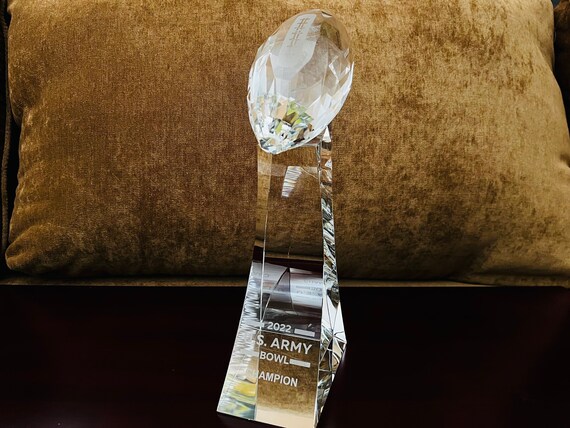 Crystal Football Champion Award, Free Engraving on Base, Ideal Award for Football Player, Coach, Fans and Winners, Free Layout.