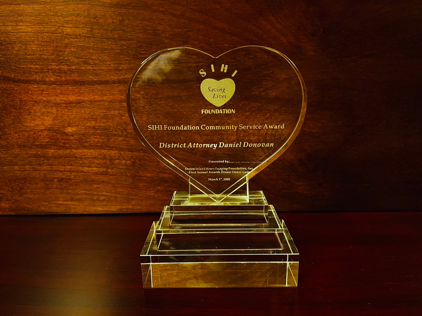 Crystal Heart Award, a Stylish Home Decor, Perfect Gift of