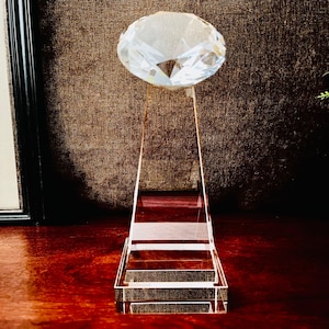 Crystal Diamond Tower, Home Decor, Gift, Award, Blank or Engraved, Ideal Gift, Trophy or Award for Retirement, Graduation, Years of Service.