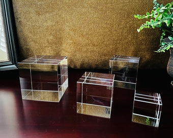 Crystal Cube Paperweight, Awards. 5 Sizes Available, Free Engraving. Ideal Personal Gift, Corporate Trophy or Award, Free Layout.