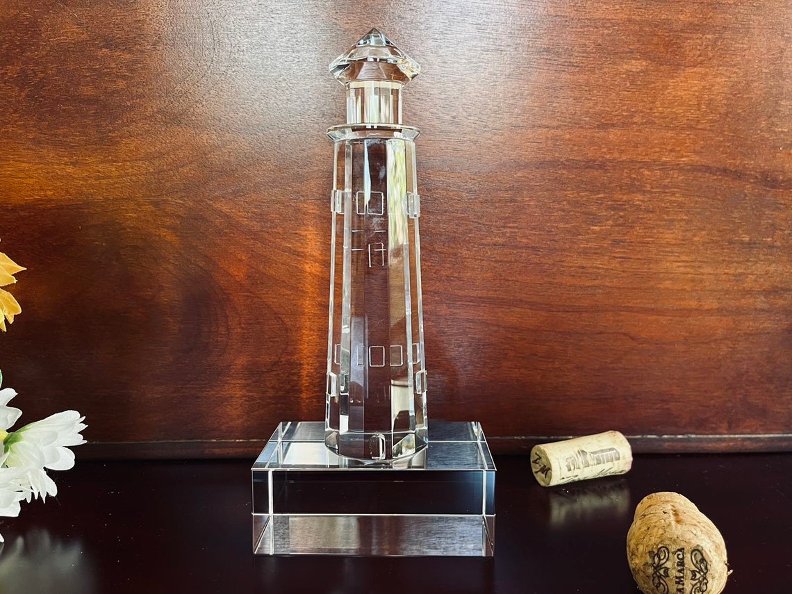 Crystal Lighthouse Crystal Lighthouse Figurine, Gift, Award, Blank or Engraved. Ideal for ...