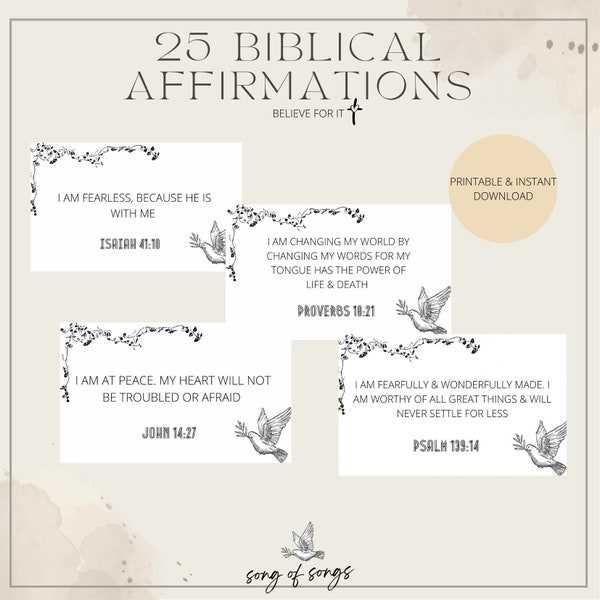 Biblical Affirmations Printable Etsy